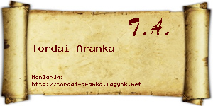 Tordai Aranka névjegykártya