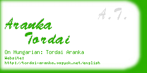 aranka tordai business card